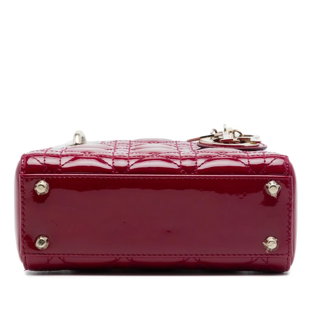 Dior Mini Patent Cannage Lady Dior Red Leather Very good - Inside View
