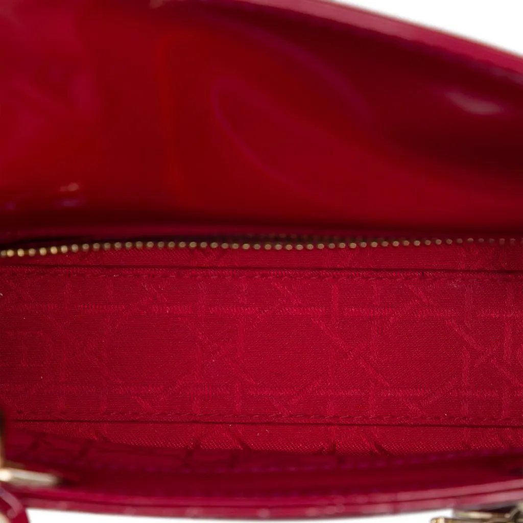 Dior Mini Patent Cannage Lady Dior Red Leather Very good - Model View