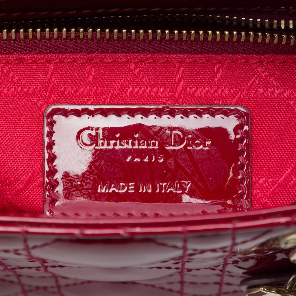 Dior Mini Patent Cannage Lady Dior Red Leather Very good - Box View