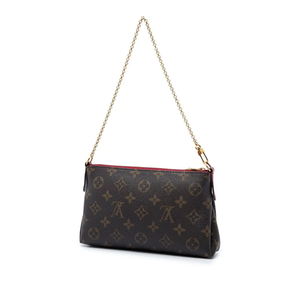 Louis Vuitton Monogram Pallas Clutch Brown Canvas Very good - Back View