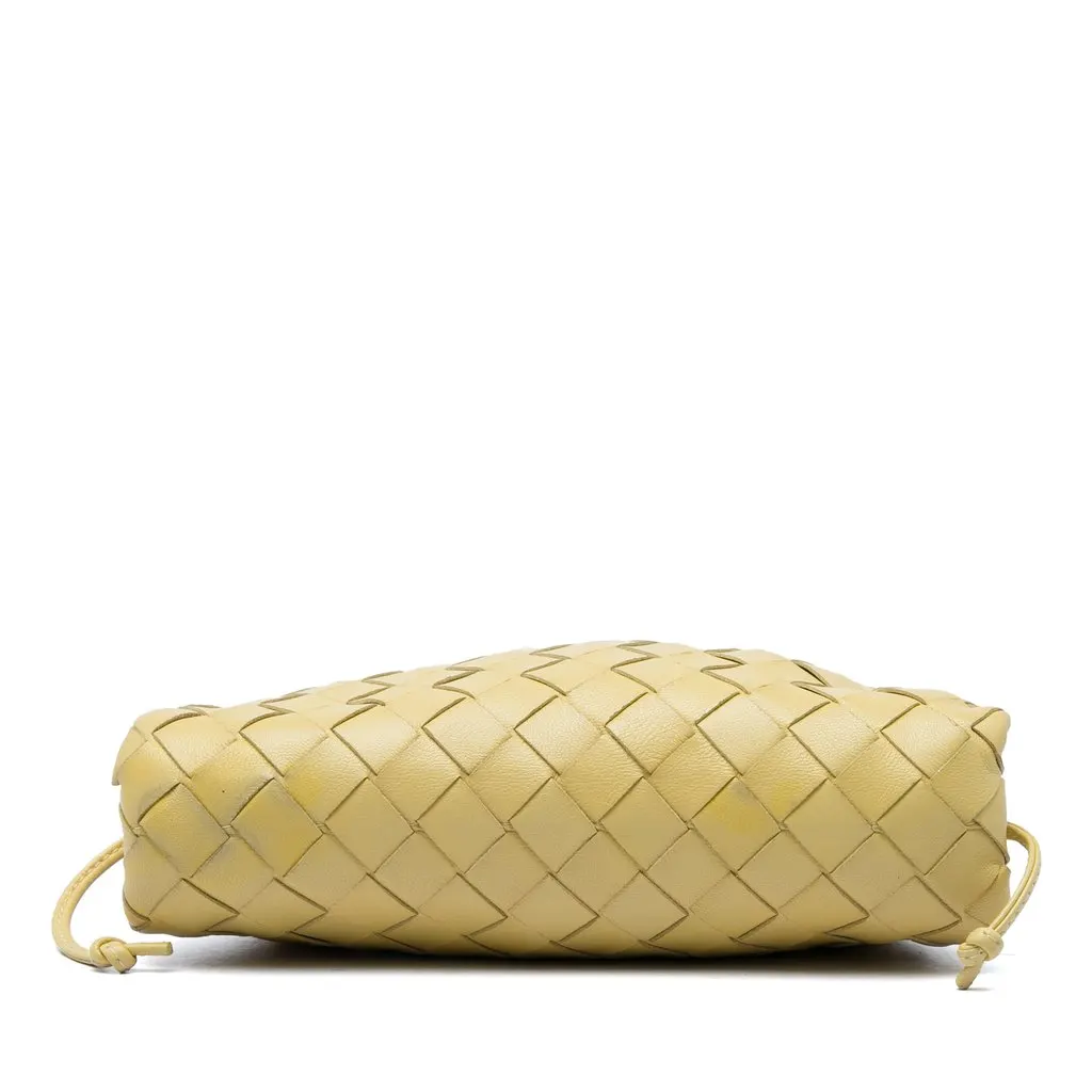 Bottega Veneta Nappa Intrecciato The Mini Pouch Crossbody Yellow Leather Very good - Inside View