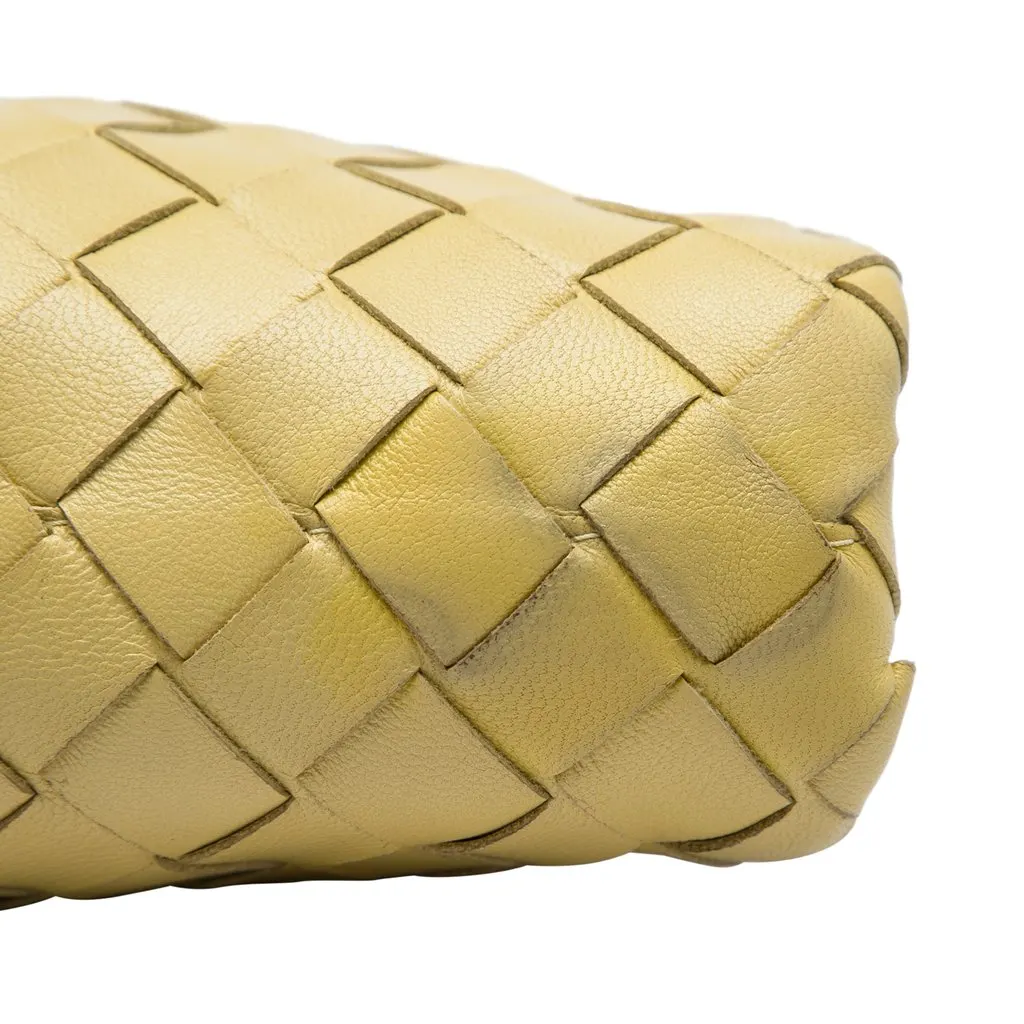 Bottega Veneta Nappa Intrecciato The Mini Pouch Crossbody Yellow Leather Very good - Box View
