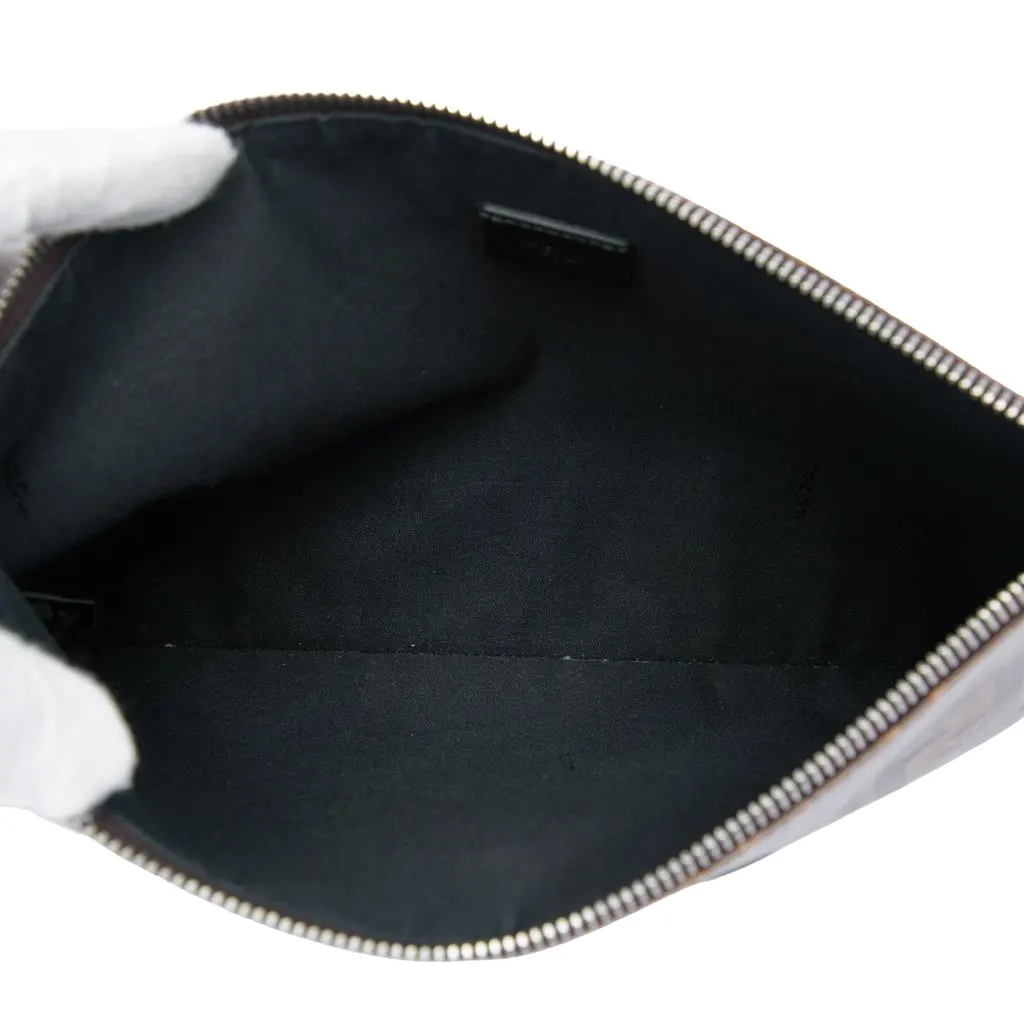 Fendi Zucca Coated Canvas Clutch Brown Very good - Model View