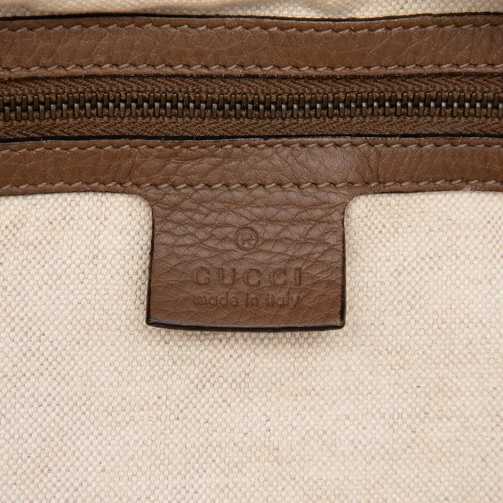 Gucci Calfskin Twill Satchel Brown Leather Very good - Box View