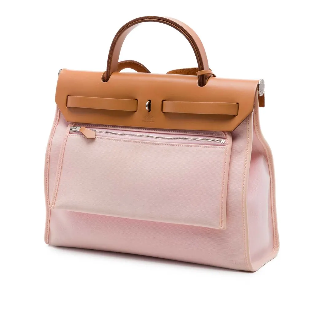 Hermès Toile Herbag Zip 31 Pink Very good - Back View