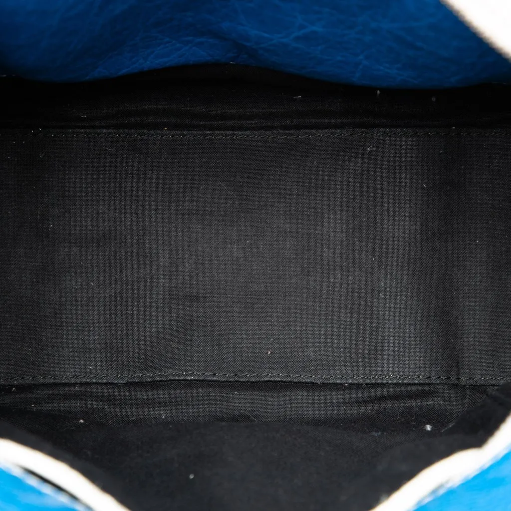 Balenciaga Lambskin Bazar Shopper Satchel XS Blue Leather Very good - Model View