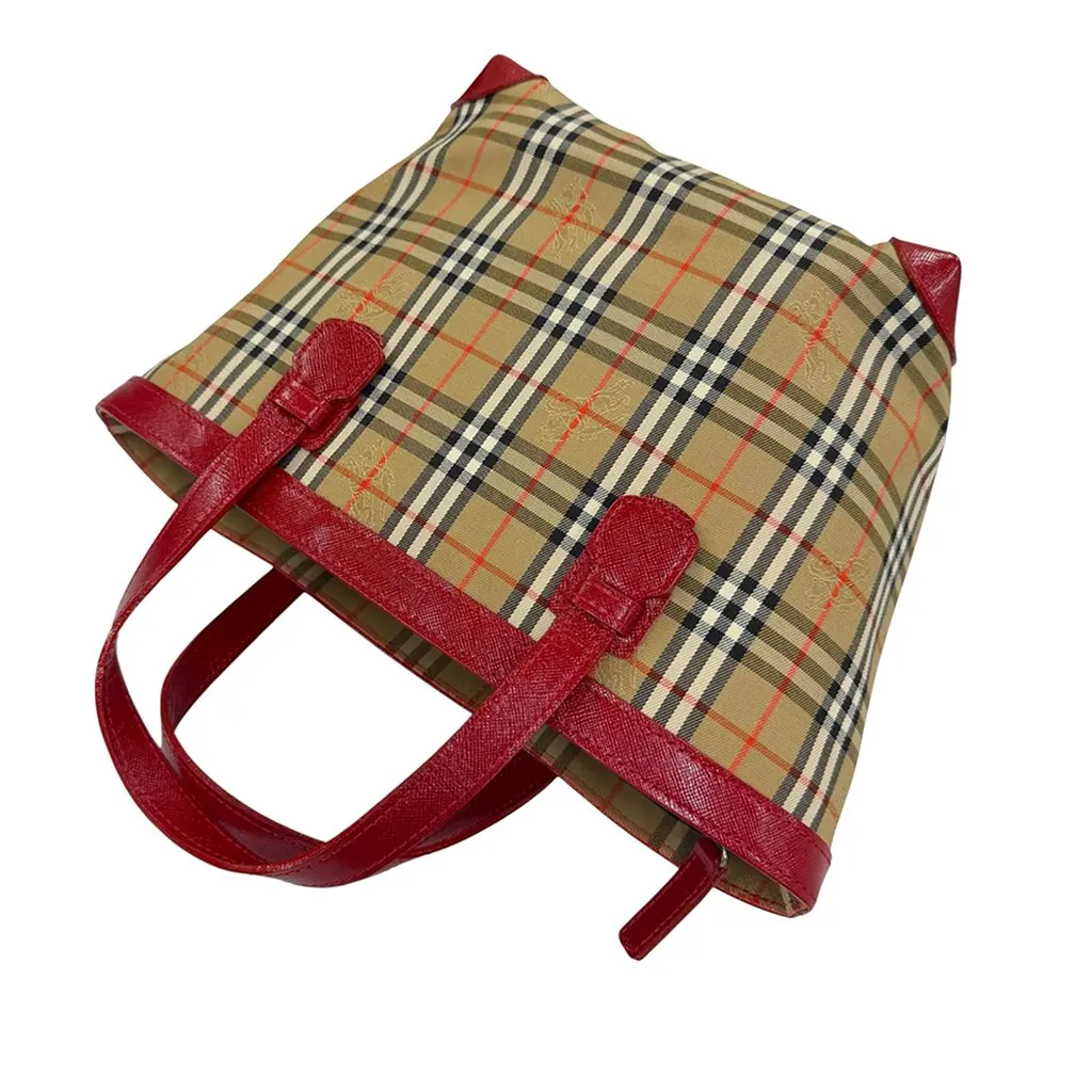 Burberry Haymarket Check Canvas Tote Beige Very good - Inside View