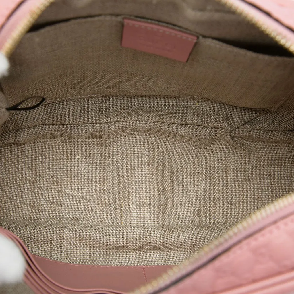 Gucci Microguccissima Bree Crossbody Pink Leather Very good - Model View