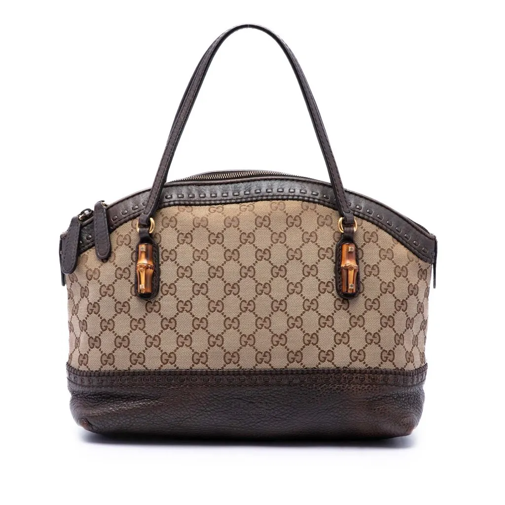 Gucci GG Canvas Laidback Crafty Handbag Beige Canvas Very good - Front View