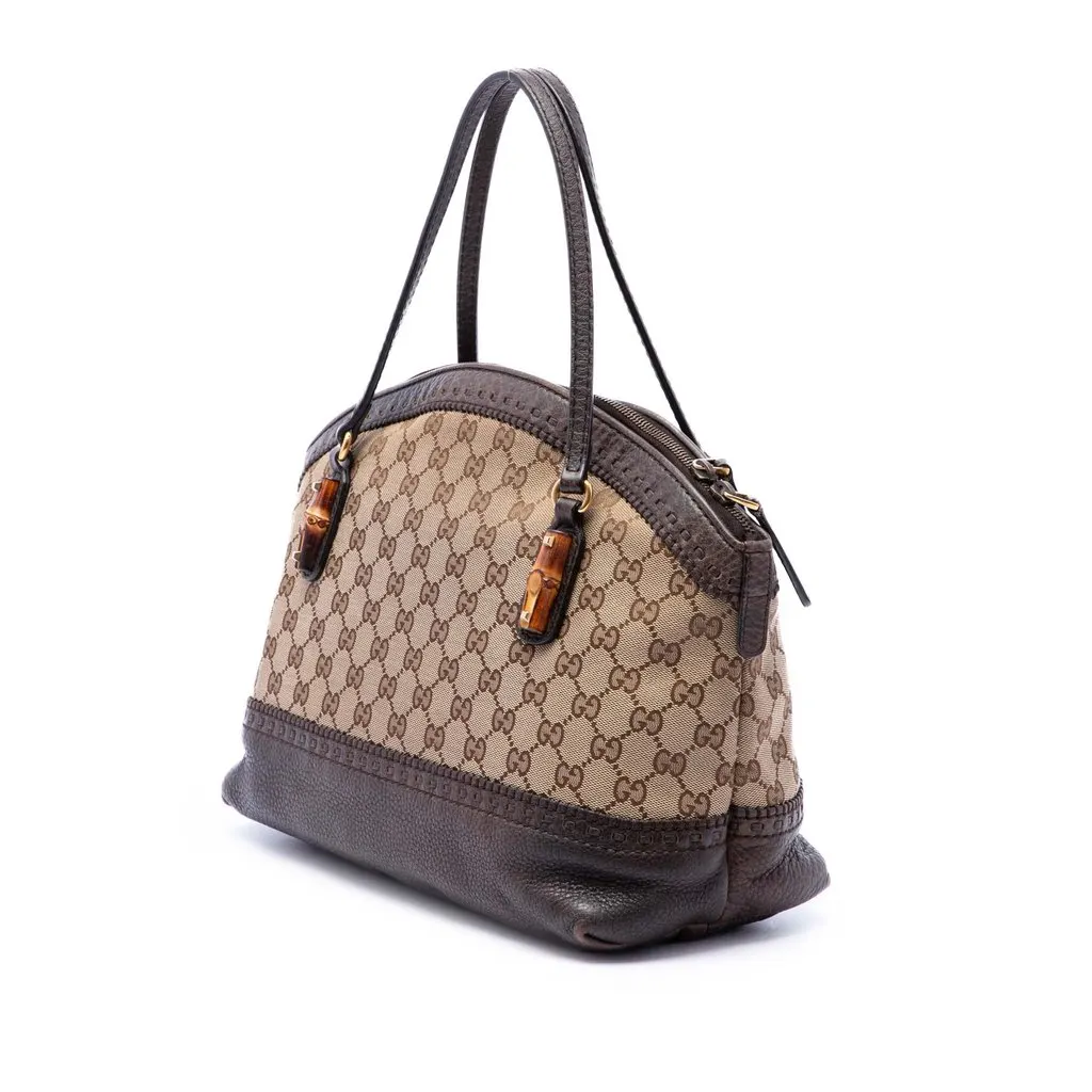 Gucci GG Canvas Laidback Crafty Handbag Beige Canvas Very good - Back View