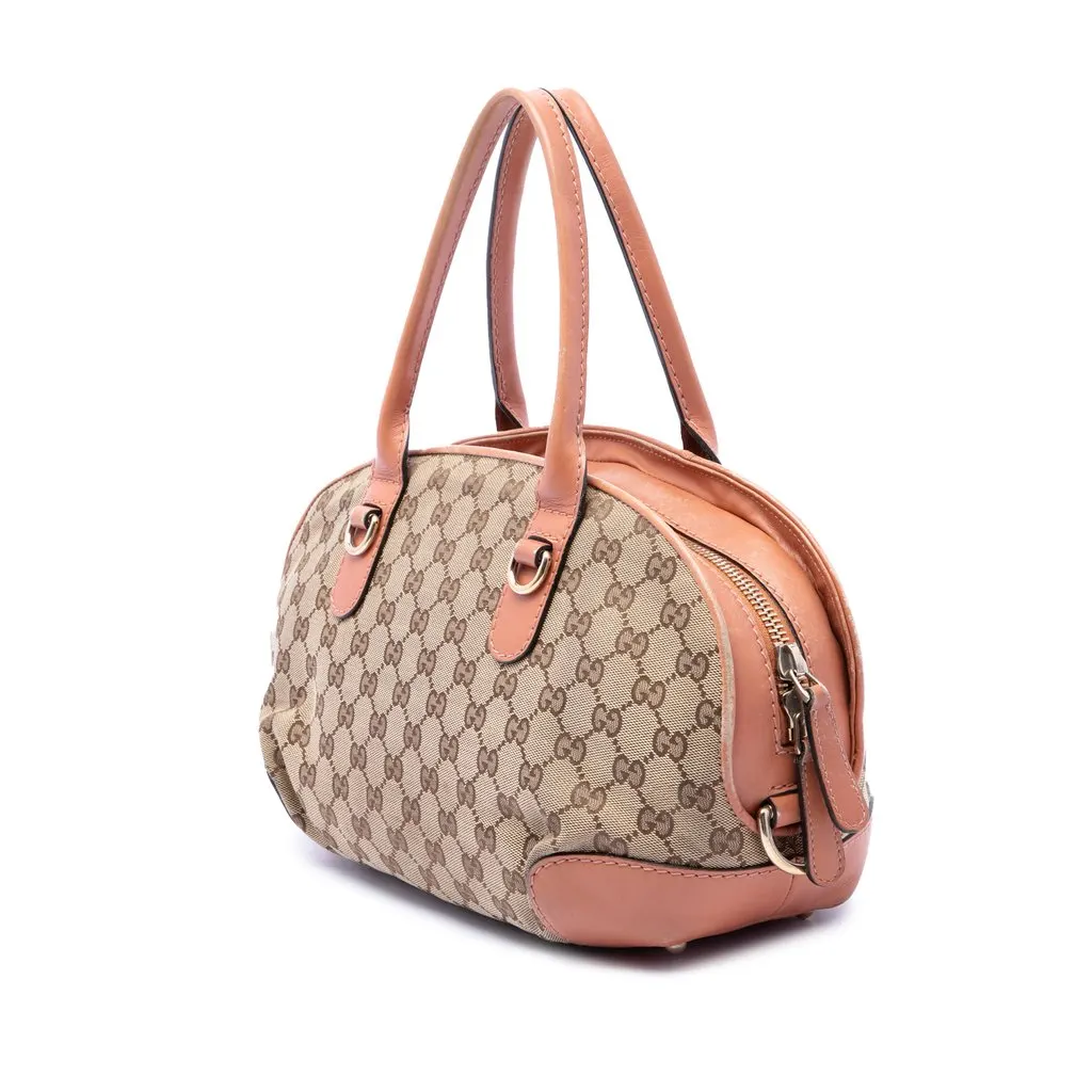Gucci GG Canvas Heart Bit Satchel Beige Canvas Very good - Back View