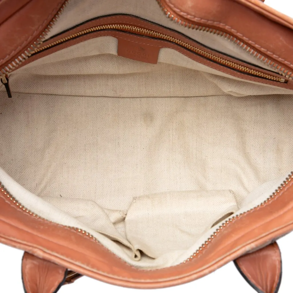 Gucci GG Canvas Heart Bit Satchel Beige Canvas Very good - Model View