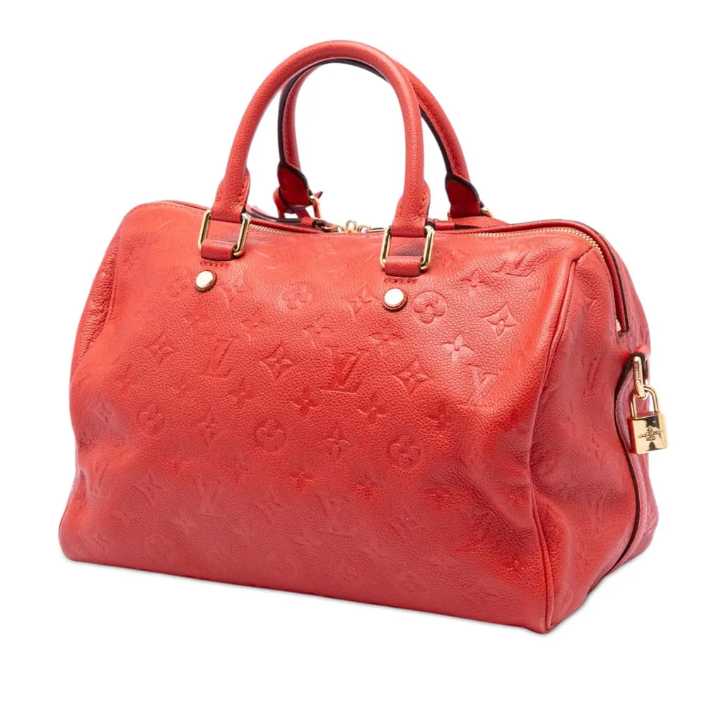 Louis Vuitton Monogram Empreinte Speedy Bandouliere 30 Red Leather Very good - Back View