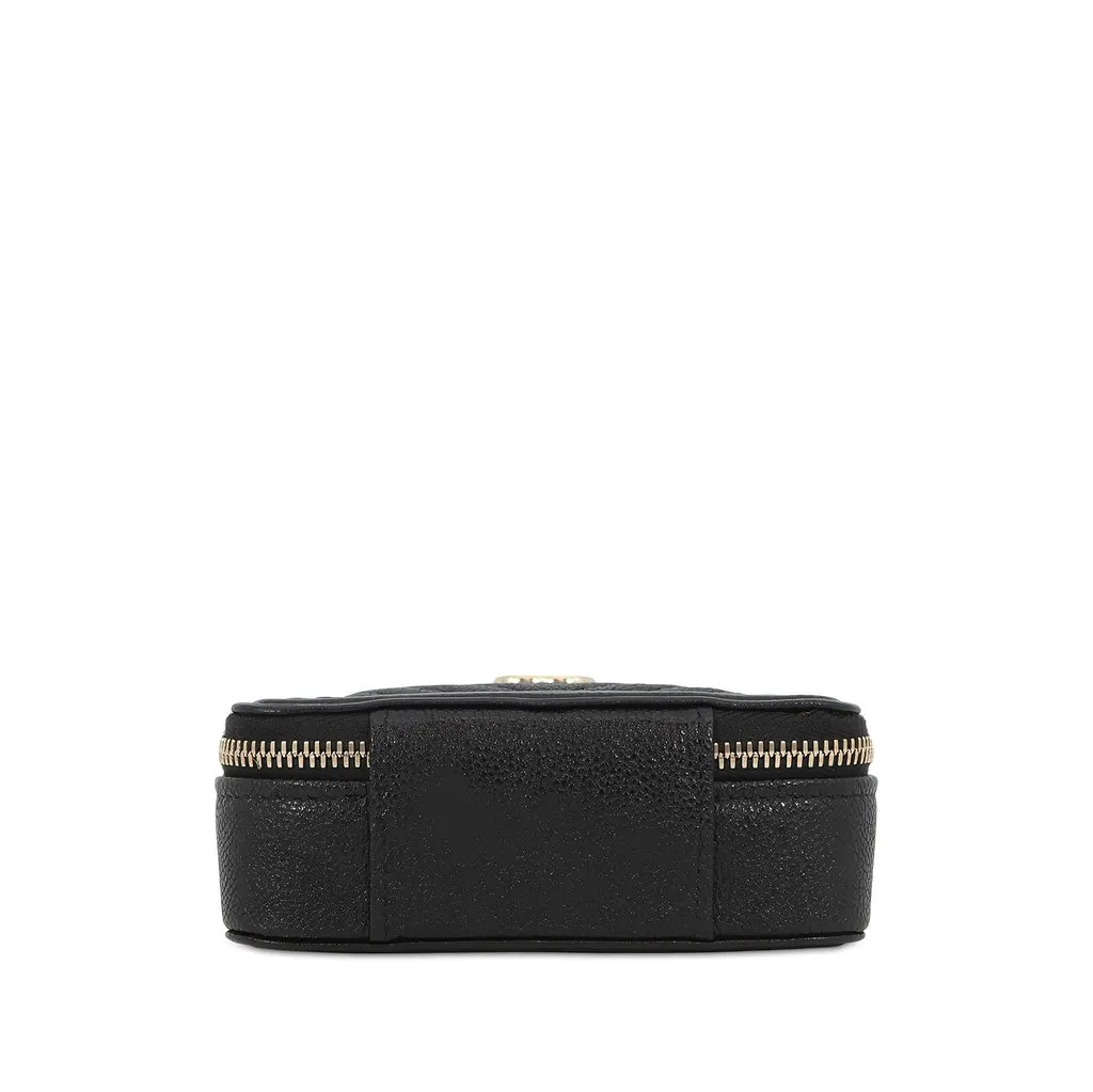 Chanel Mini Chevron Caviar Boy Clutch with Chain Black Leather Good - Inside View