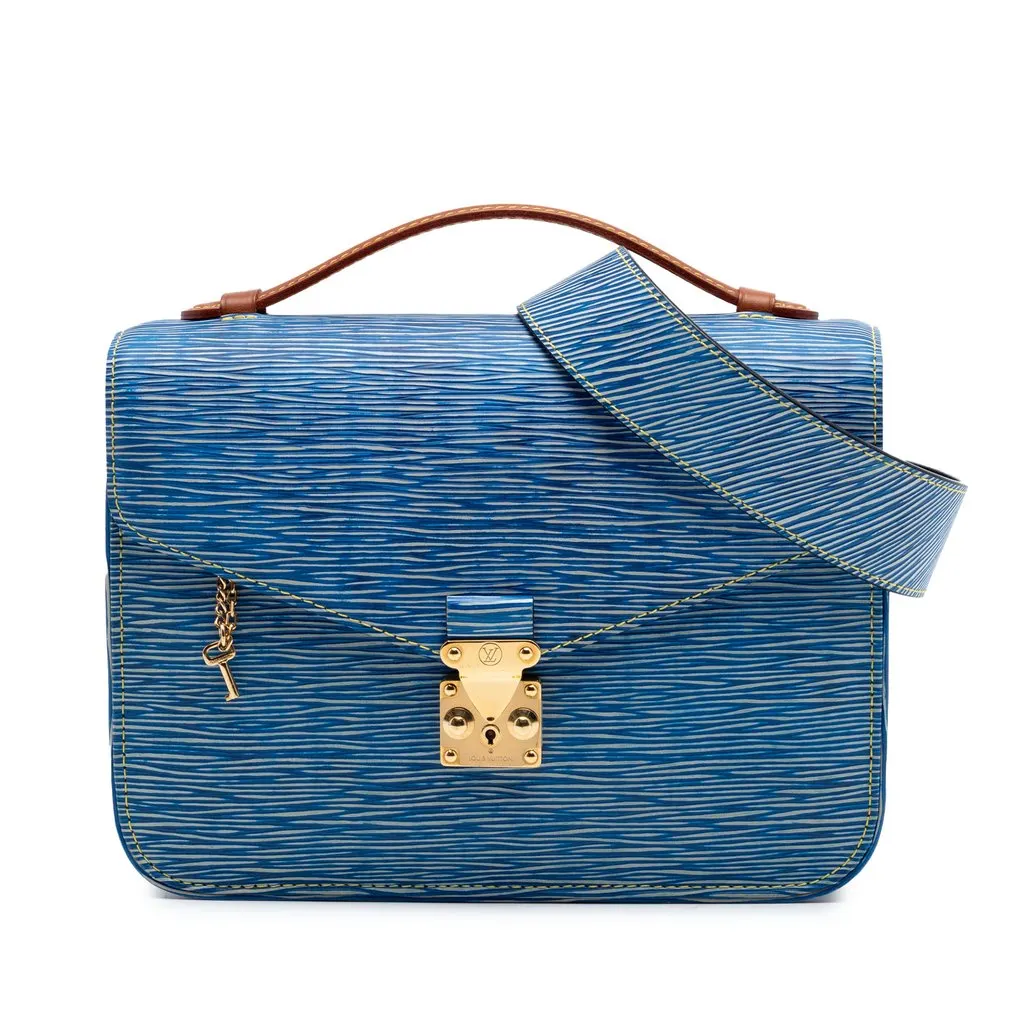 Louis Vuitton Epi Denim and Reverse Monogram Pochette Metis Blue Leather Very good - Front View