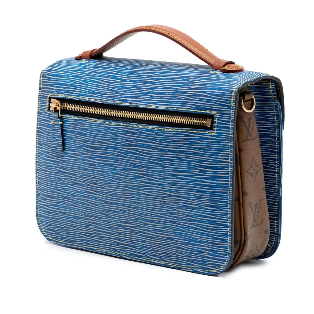 Louis Vuitton Epi Denim and Reverse Monogram Pochette Metis Blue Leather Very good - Back View