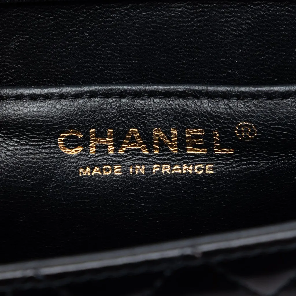 Chanel CC Quilted Patent Square Flap Black Leather Very good - Box View