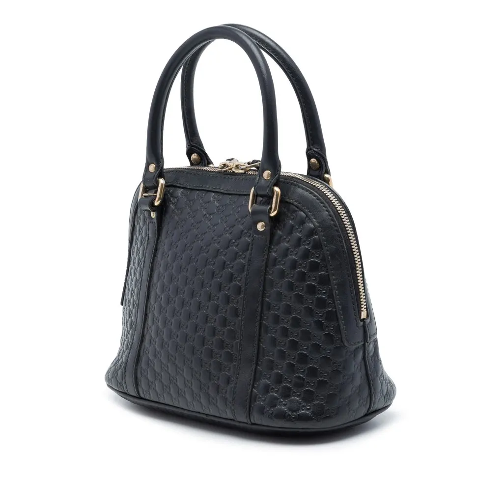 Gucci Mini Microguccissima Dome Satchel Black Leather Very good - Back View