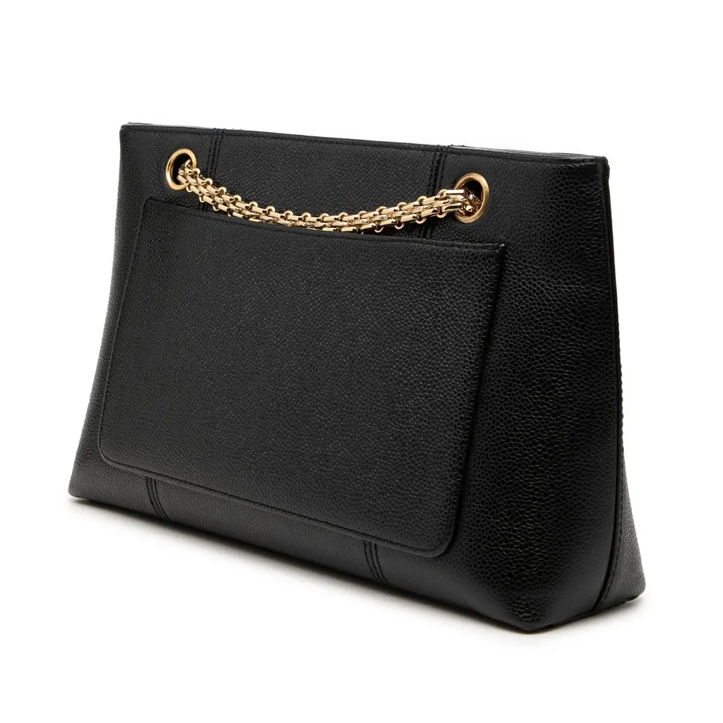 Chanel CC Caviar Chain Shopping Tote Black Leather Very good - Back View