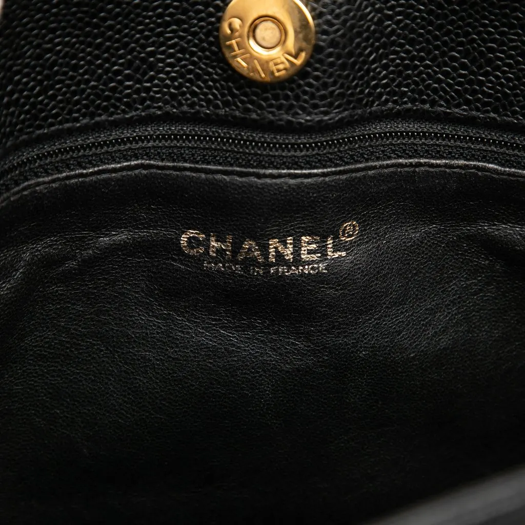 Chanel CC Caviar Chain Shopping Tote Black Leather Very good - Box View