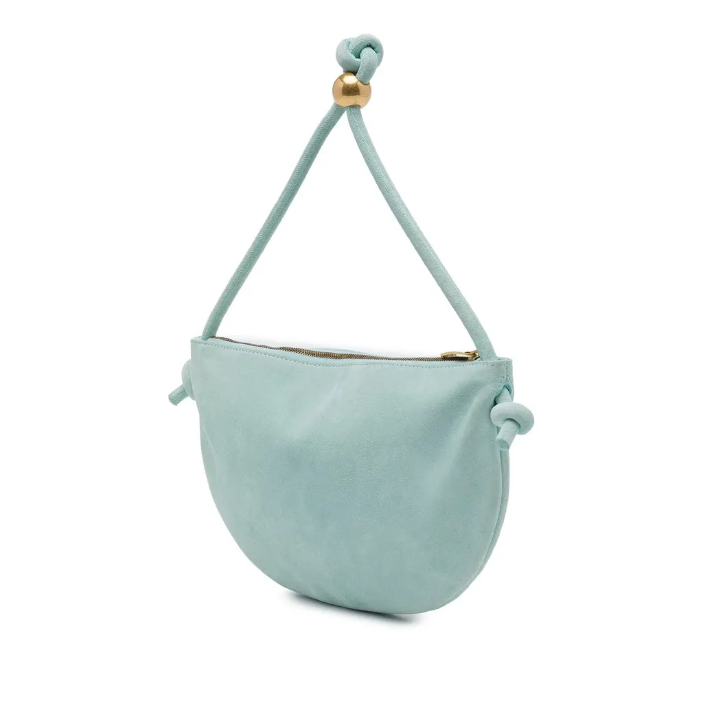 Bottega Veneta Small Suede Turn Pouch Blue Suede Very good - Back View