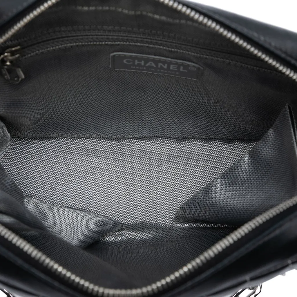 Chanel Small Vertical Quilted Lambskin Mademoiselle Camera Bag Black Leather Very good - Model View