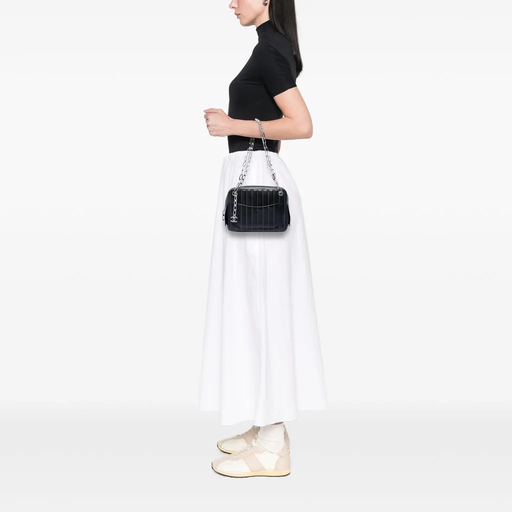 Chanel Small Vertical Quilted Lambskin Mademoiselle Camera Bag Black Leather Very good - Box View