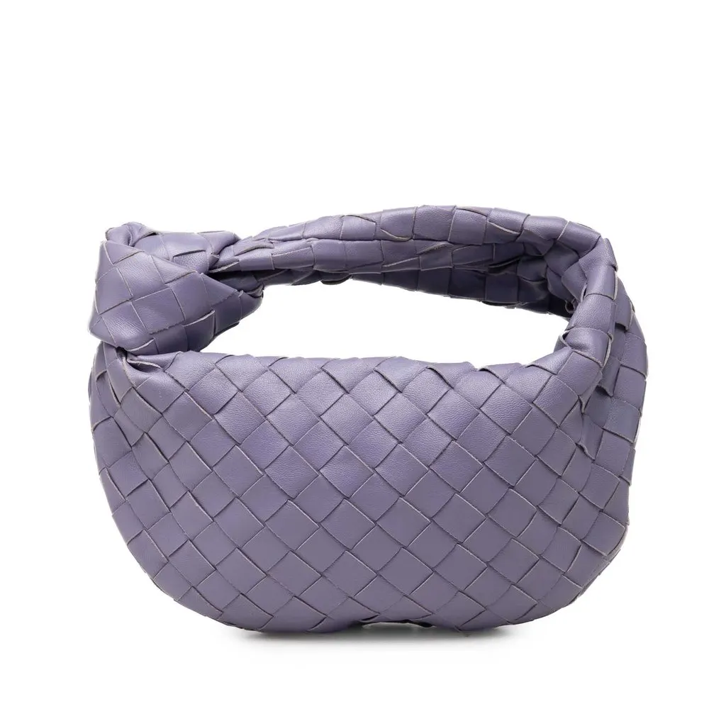 Bottega Veneta Mini Nappa Intrecciato Jodie Purple Leather Very good - Front View