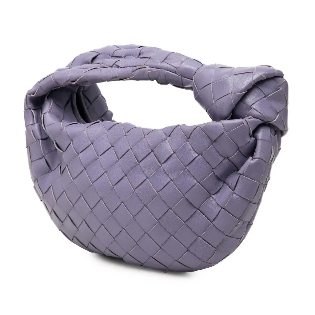 Bottega Veneta Mini Nappa Intrecciato Jodie Purple Leather Very good - Back View