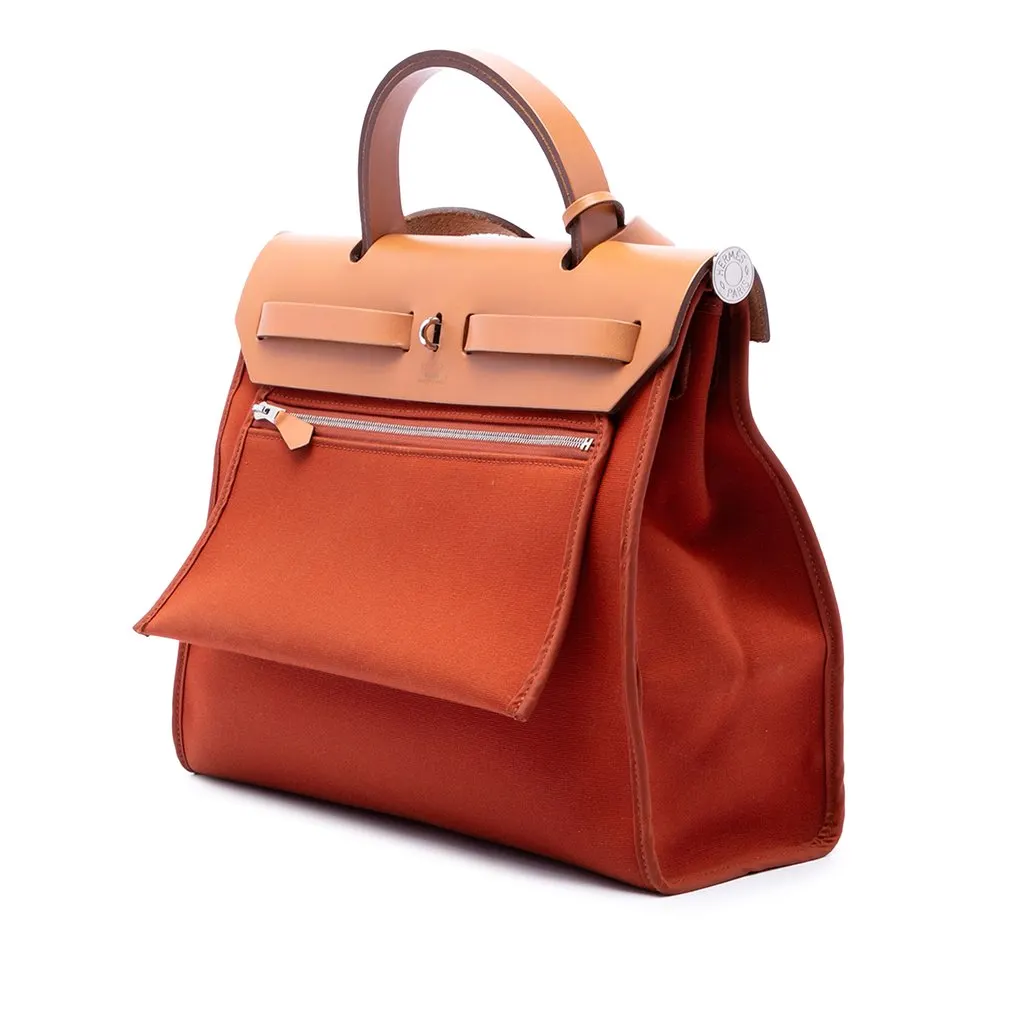 Hermès Toile Herbag Zip 31 Orange Very good - Back View