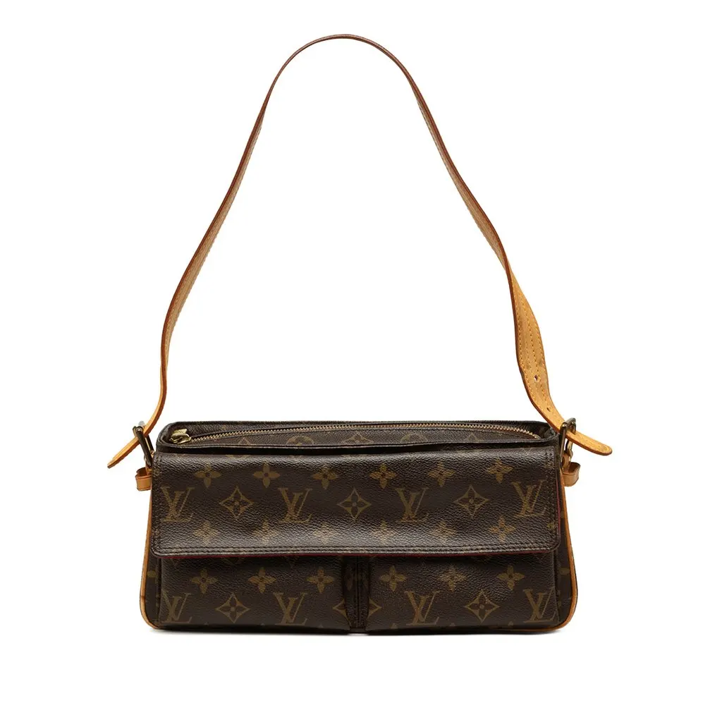 Louis Vuitton Monogram Viva Cite MM Brown Canvas Good - Front View