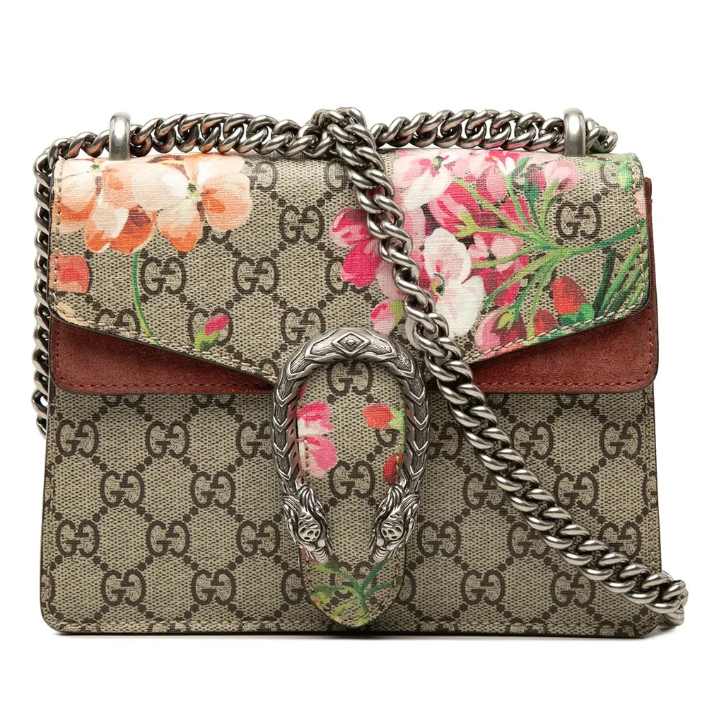 Gucci Small GG Supreme Blooms Dionysus Crossbody Beige Very good - Front View
