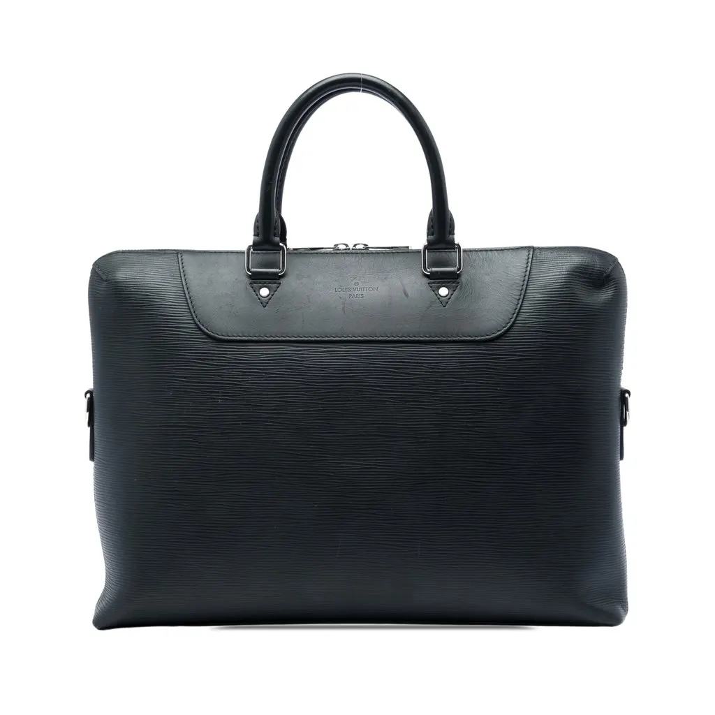 Louis Vuitton Epi Porte Documents Jour Black Leather Very good - Front View
