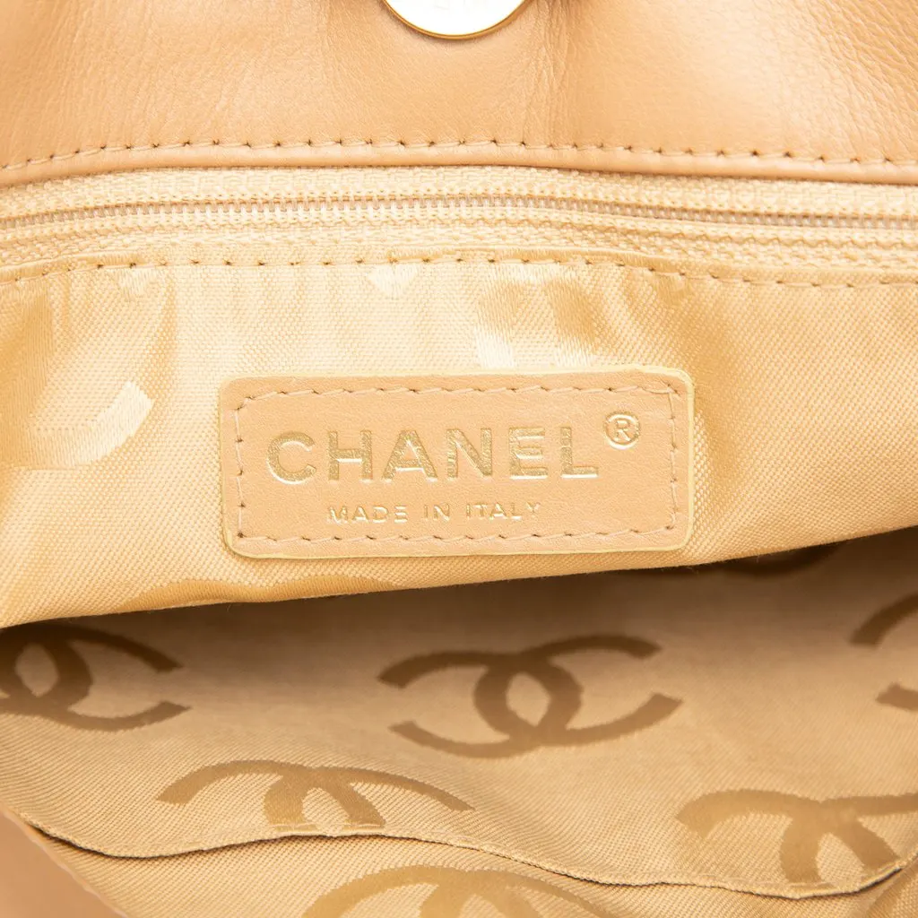 Chanel Small CC Calfskin Wild Stitch Tote Beige Leather Very good - Box View