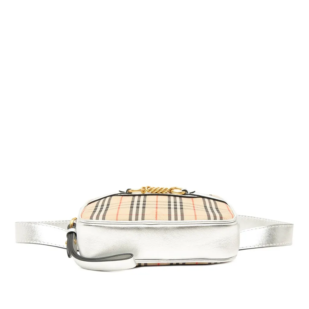 Burberry Haymarket Check Canvas 1983 Link Belt Bag Beige Very good - Inside View