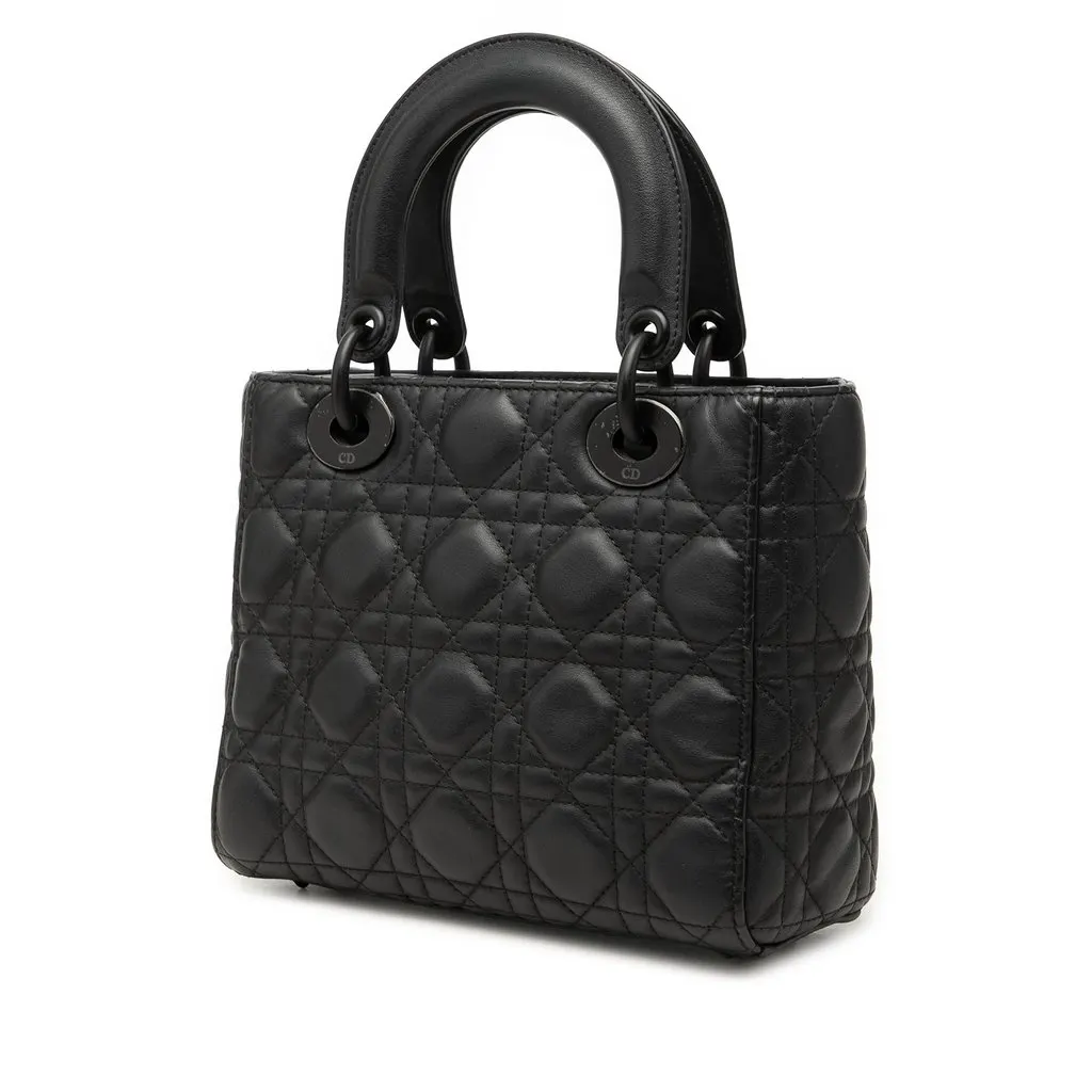 Dior Small Ultra Matte Calfskin Cannage My ABCDior Lady Dior Black Leather Very good - Back View