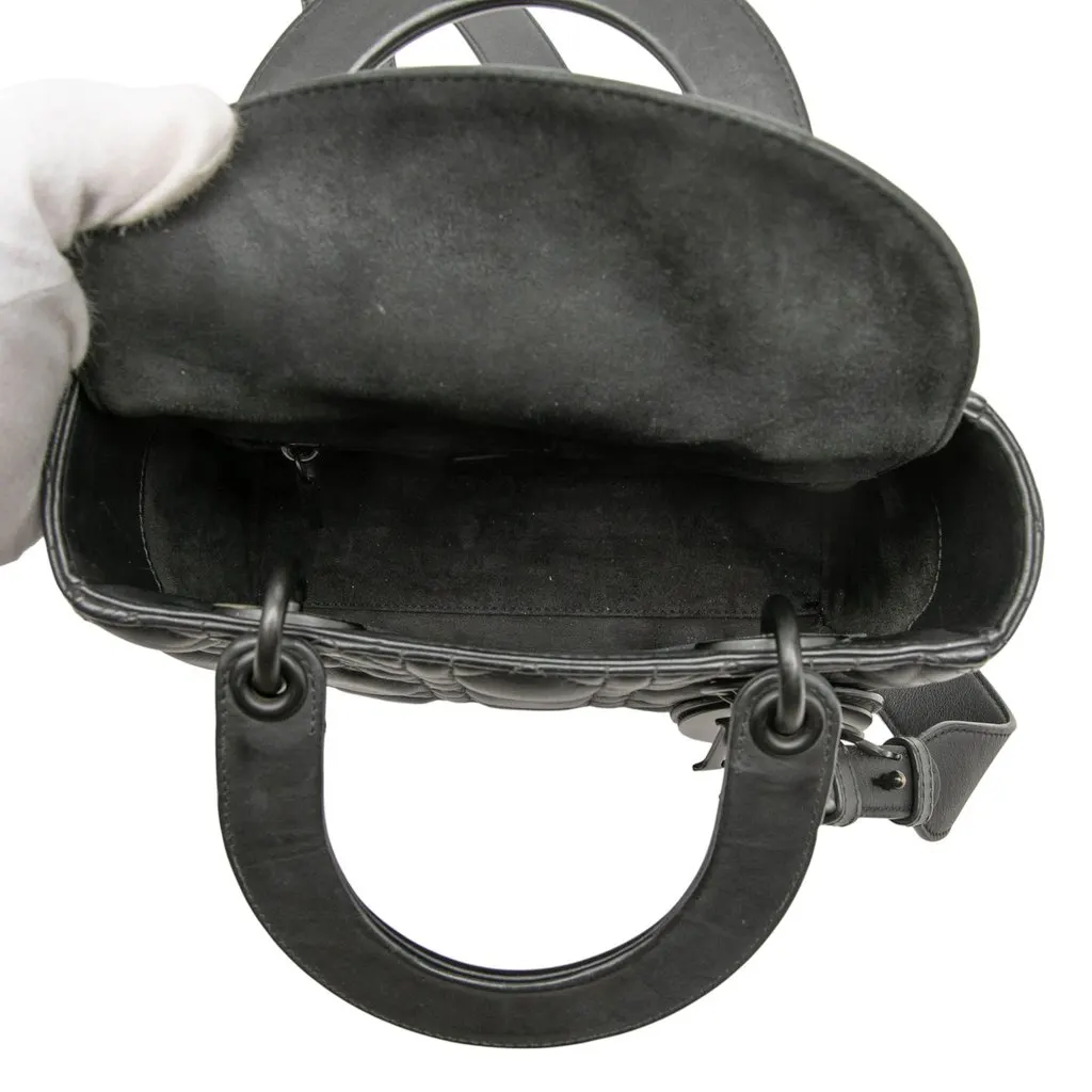 Dior Small Ultra Matte Calfskin Cannage My ABCDior Lady Dior Black Leather Very good - Model View