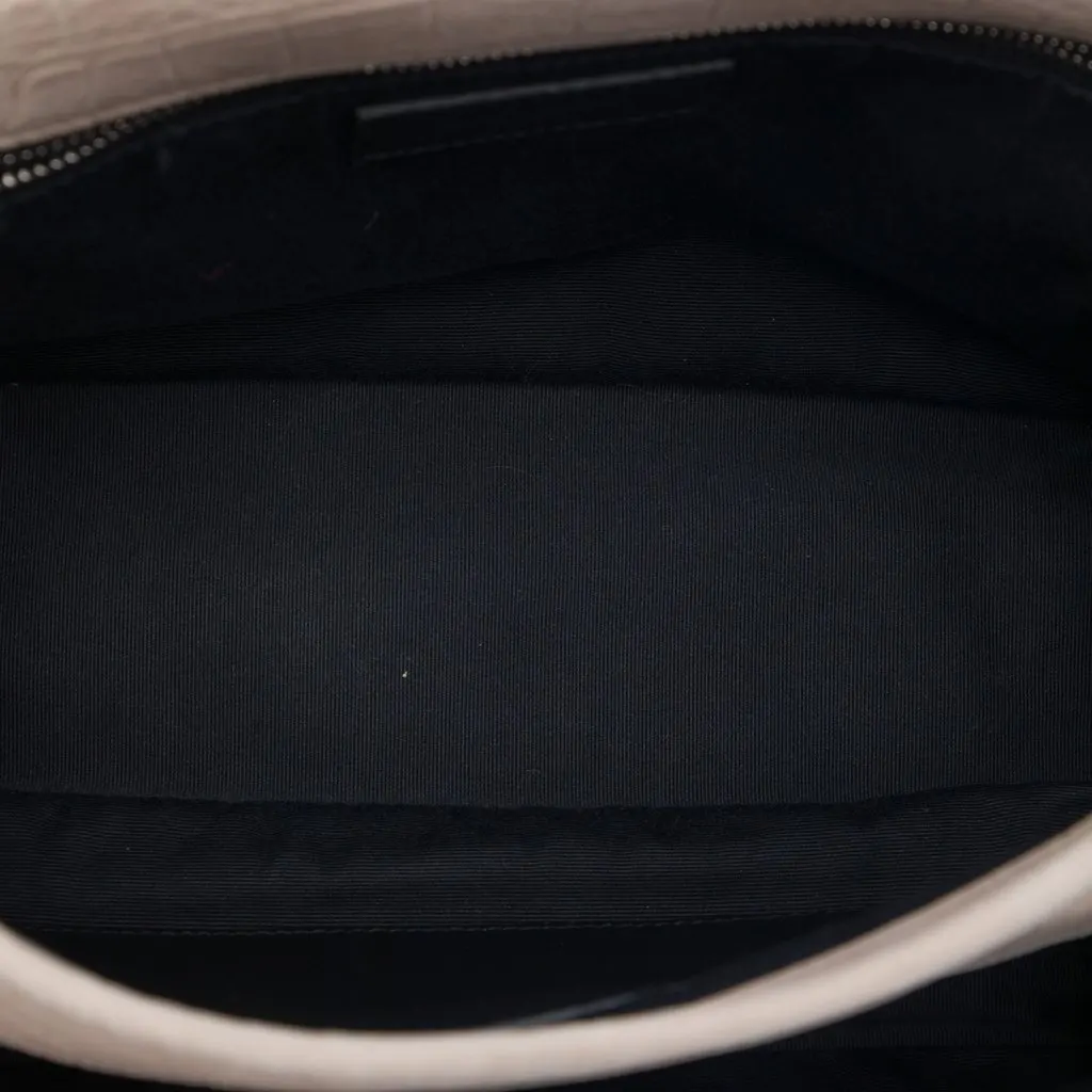 Saint Laurent Medium Croc Embossed Nubuck Niki Brown Leather Very good - Model View