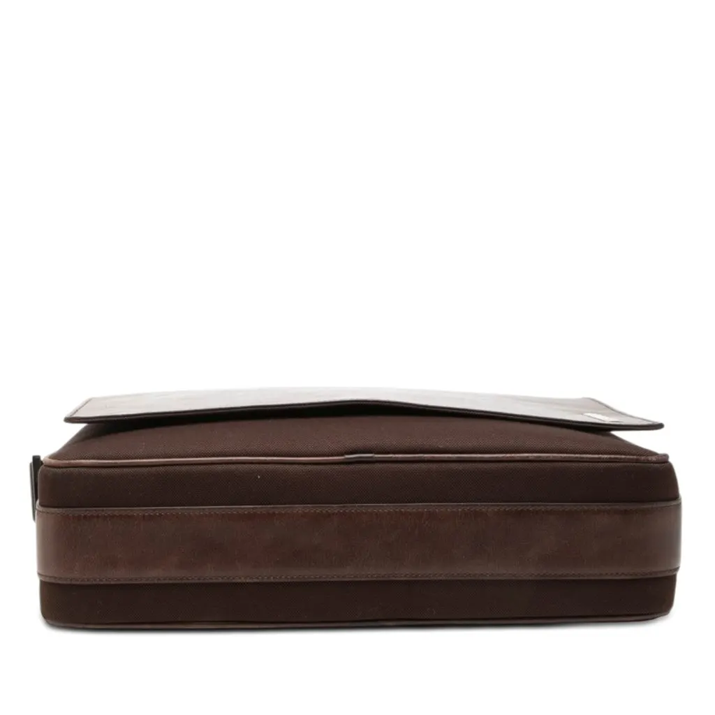 Cartier Leather and Canvas Santos Messenger Bag Brown Leather Very good - Inside View