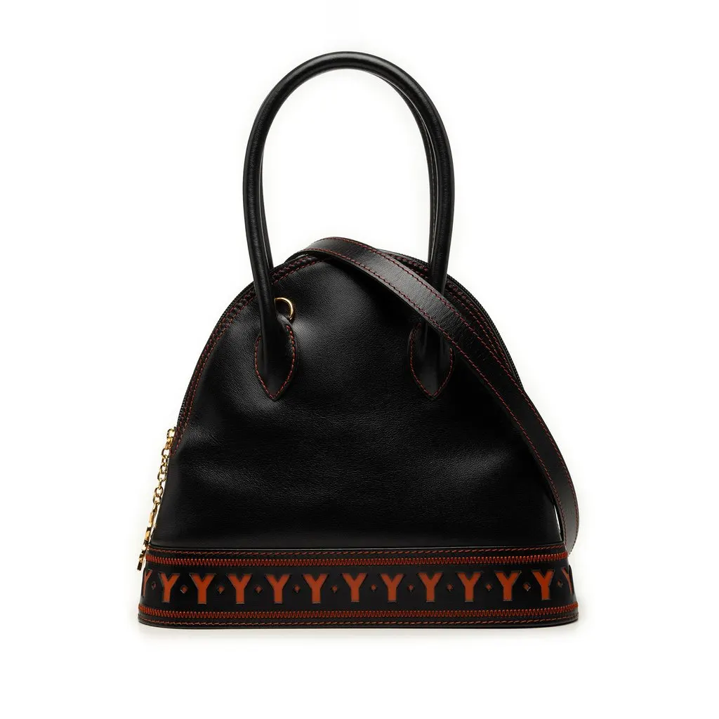 Saint Laurent Leather Y Cutout Satchel Black Leather Very good - Front View