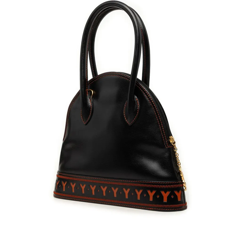 Saint Laurent Leather Y Cutout Satchel Black Leather Very good - Back View