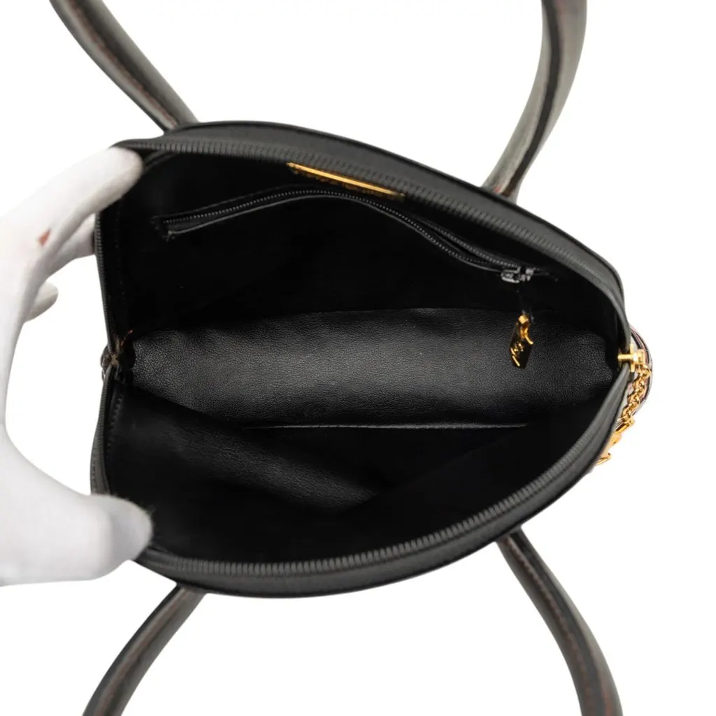 Saint Laurent Leather Y Cutout Satchel Black Leather Very good - Model View