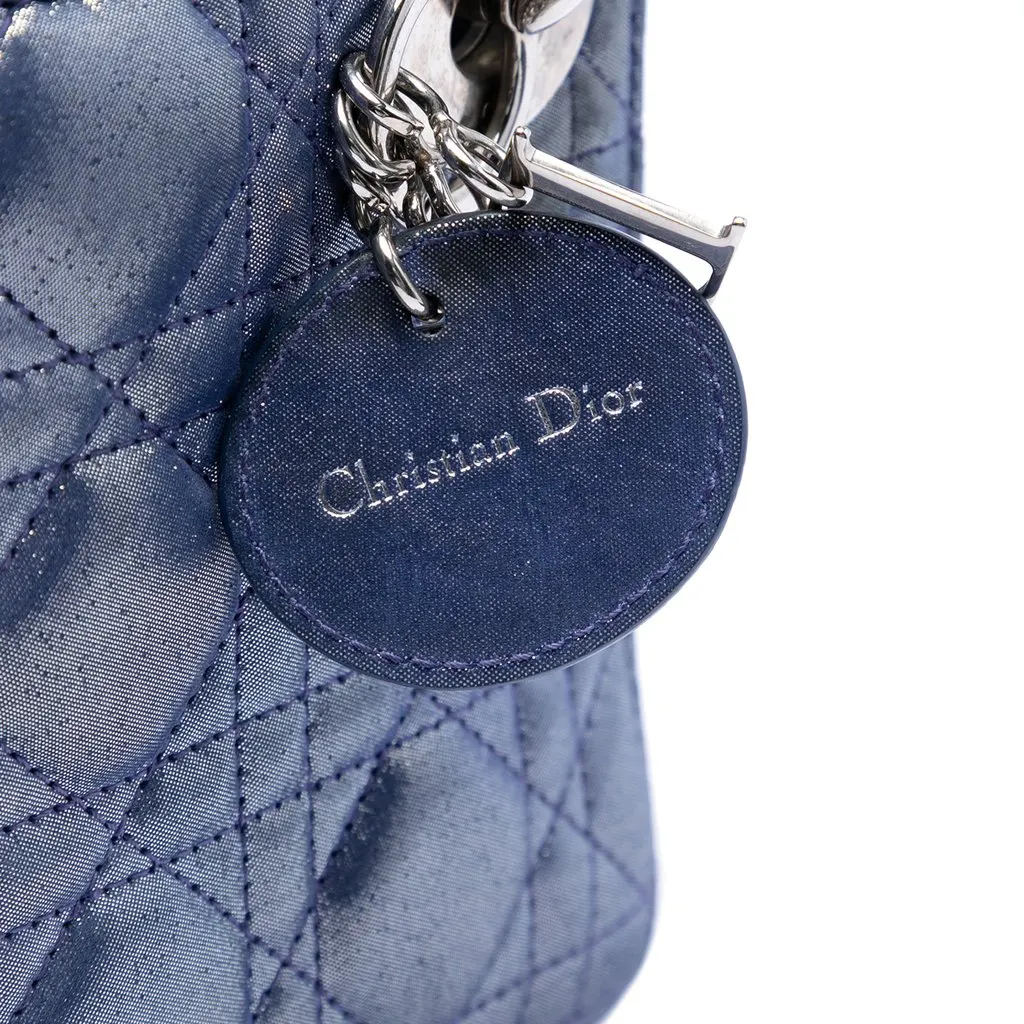 Dior Mini Iridescent Lambskin Cannage Lady Dior Blue Leather Very good - Box View