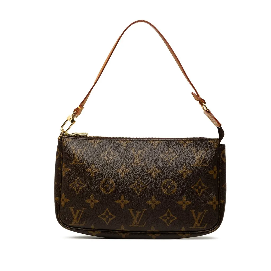 Louis Vuitton Monogram Pochette Accessoires Brown Canvas Good - Front View