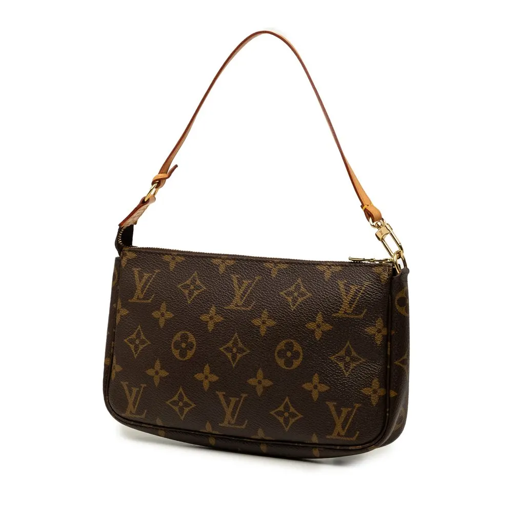Louis Vuitton Monogram Pochette Accessoires Brown Canvas Good - Back View