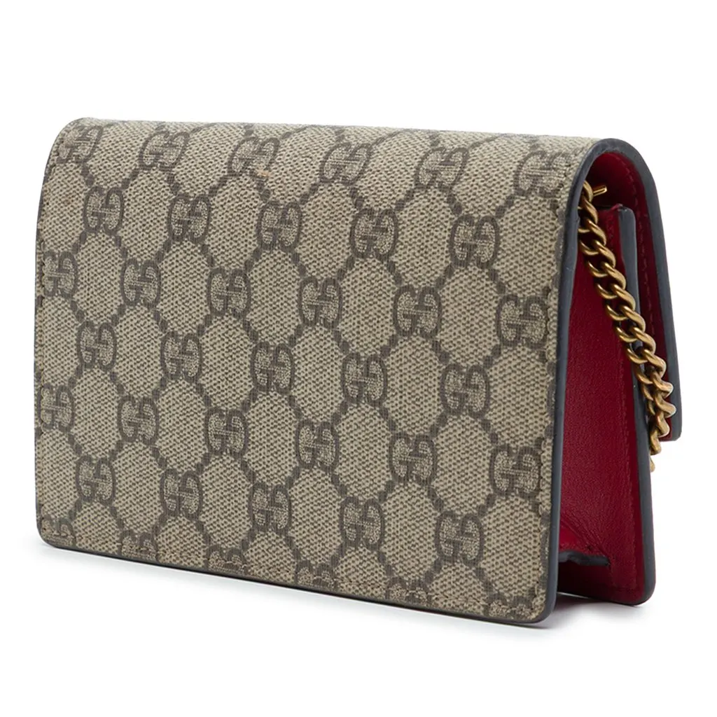 Gucci Mini GG Supreme Cherry Crossbody Beige Canvas Good - Back View