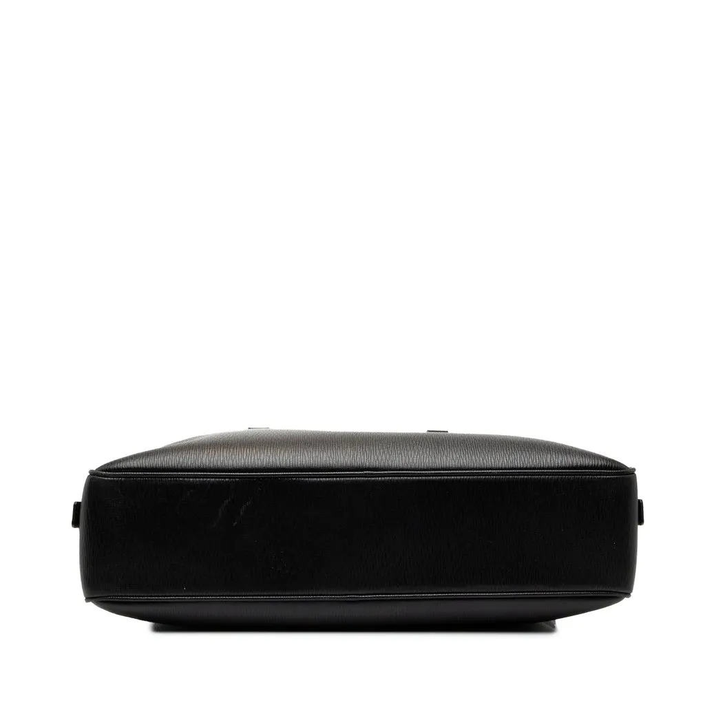 Salvatore Ferragamo Calfskin Business Bag Black Leather Very good - Inside View