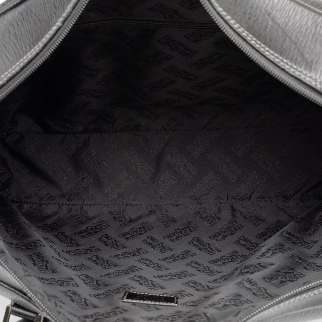 Salvatore Ferragamo Calfskin Business Bag Black Leather Very good - Model View