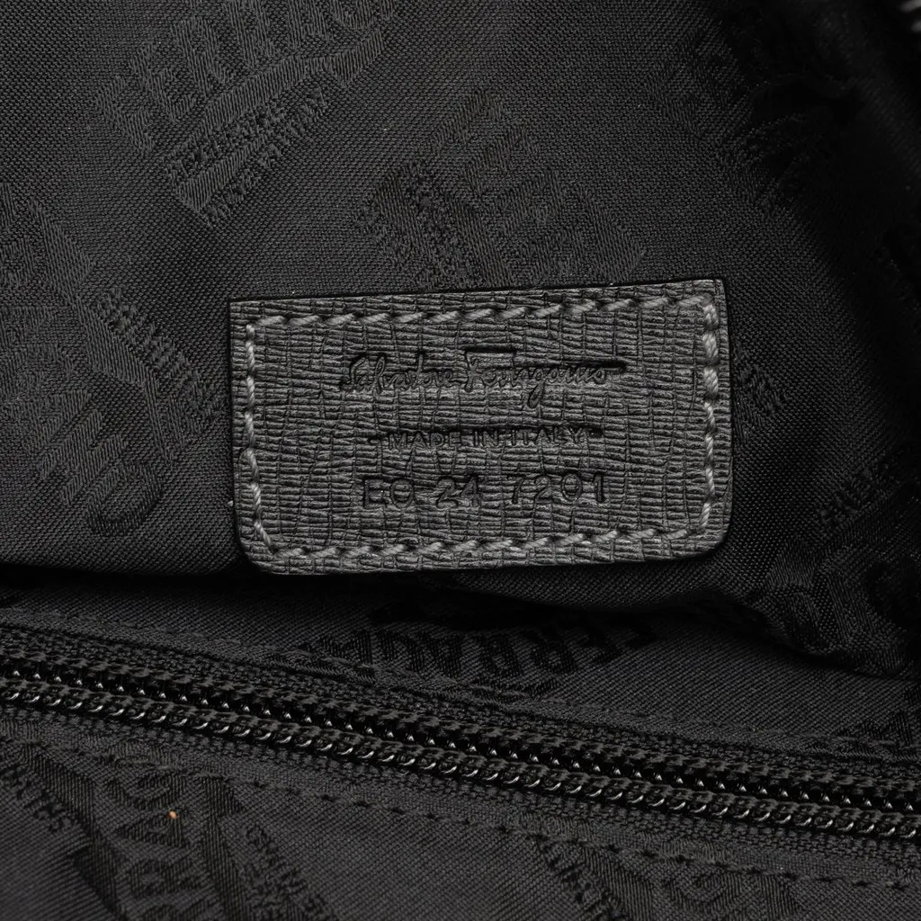Salvatore Ferragamo Calfskin Business Bag Black Leather Very good - Box View