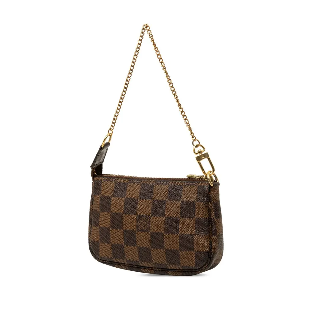 Louis Vuitton Damier Ebene Mini Pochette Accessoires Brown Canvas Very good - Back View